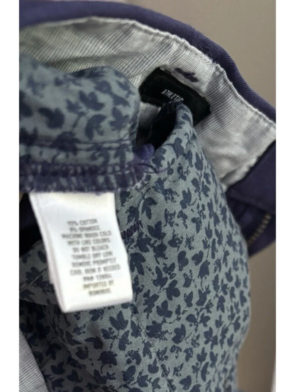 BONOBOS Pants Mens 38x30 Blue Navy Athletic Chino Khakis